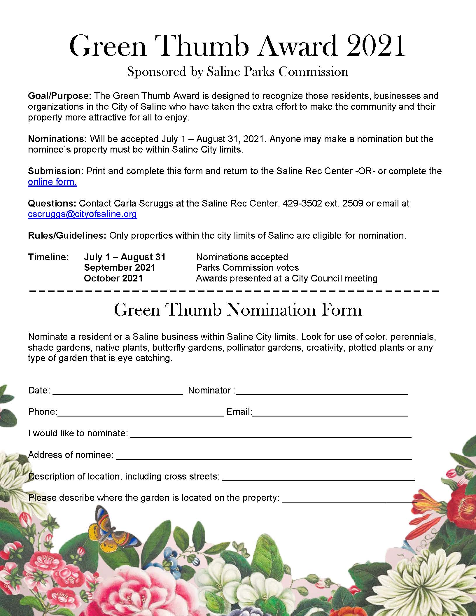 Green Thumb Nomination form to print