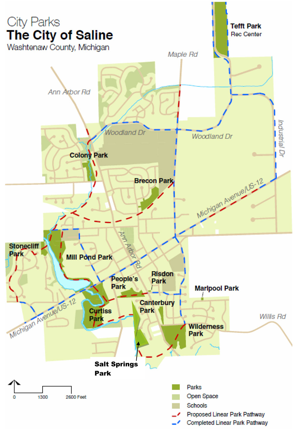 Map of Saline Parks