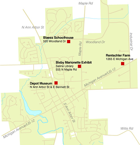 Map of Saline museums and attractions